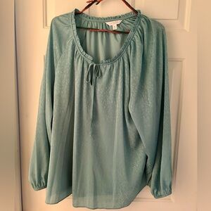 LC Lauren Conrad Tie Front Green Women's Top-Size XL
